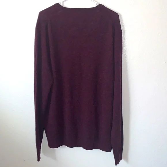 NWT NORDSTROM MEN’S SHOP 100% CASHMERE BURGUNDY FUDGE SWEATER SIZE XL